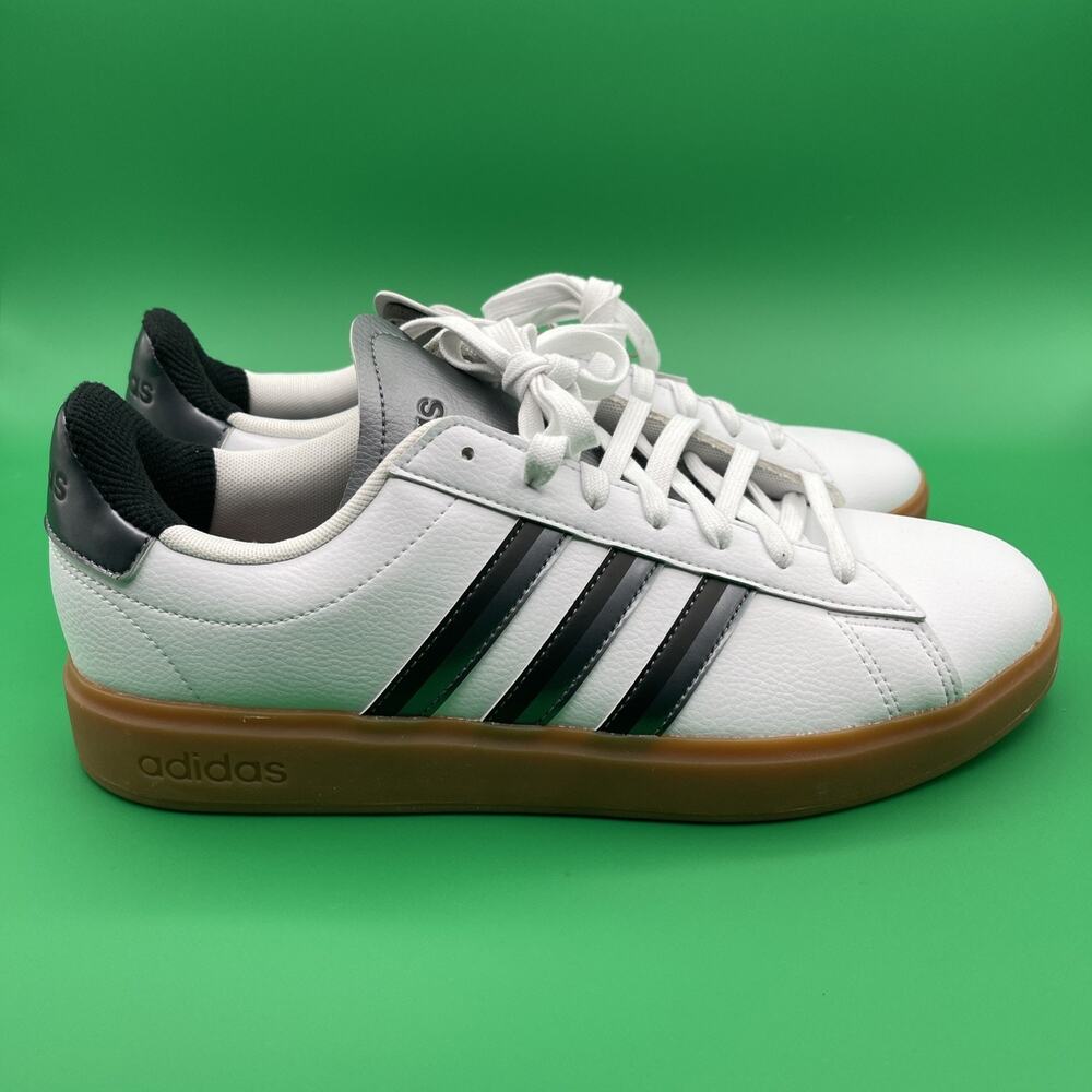 Adidas Grand Court 2.0 White Black Silver Gum Shoes JH8683 Women's Size 11